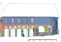 Zeichnung mit farbiger Kennzeichnung der unterschiedlichen Bauphasen