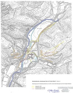 Karte zum Gutachten Denkmalbereich "Altenberger Dom im Tal der Dhünn" mit Übertragung des Urkatasters auf den heutigen Bestand