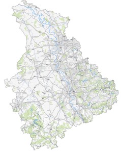 Karte von Nordrhein-Westfalen, Ausschnitt Rheinland (© Geobasis NRW)